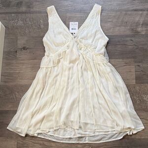 Free People Ivory Ruffled Dress XS NWT